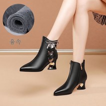 DFMEI 추동 앵클부츠 스틸레토 워커 통굽 단화 빅사이즈 여성화