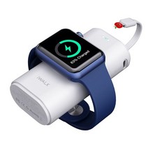 애플워치보조배터리 iwalk 휴대용 Apple 시계 충전기 9000mah 전원 은행 및, 흰색(Apple 케이블 + Apple Watch