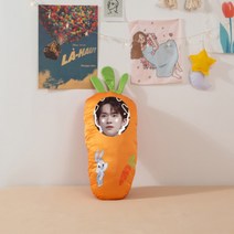 사진 포토 대형 빅사이즈 바디필로우 긴 롱 인형 쿠션 주문 제작 아이돌굿즈 안고자는 베개 침실 침대, G.당근 높이 65cm