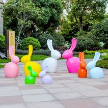토끼 정원 조형물 야외 정원 꾸미기 조경 화단 데코, 3. 35cm 한 쌍
