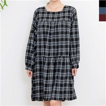 [오노마] ONM 여자체크스퀘어넥라인원피스