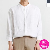 [기타브랜드] 린넨 빅사이즈 남자 7부 기본핏 남방