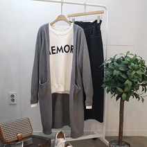 상상그이상 여성용 소프트롱 주머니 오픈 데일리 니트가디건