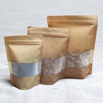 더팩컴퍼니 크라프트(인쇄형)무광창 스탠드지퍼백 3종, 100장, 13x20