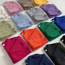 [색감취저/오버핏] 15color - 파스텔&비비드 탄탄핏 남녀공용 오버핏 데일리 하찌 라운드 긴팔 니트]모찌라운드니트