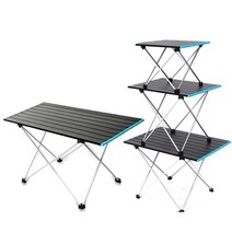 접이식 경량 캠핑 롤테이블 등산 낚시 백패킹 식탁, 블랙