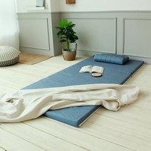 린폴 고탄성 3단 접이식 매트리스 세트 스크래치블루:마이크로그레이