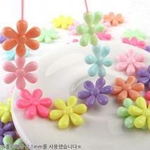 비즈아이 [6699-01]아크릴(데이지) 24mm (멀티) [10개], 10개