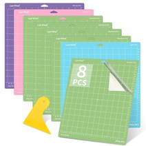 Cricut 커팅 매트 - Lya 비닐 8팩 버라이어티 커팅 매트 33 x 35.6cm(13 x 14인치) 영구 비닐용 커팅 매트 (스탠다드 그립 라이트그립 스트롱그립 패브, Multicolor