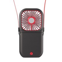 접이식 넥 밴드 무선 무소음 탁상용 선풍기 USB 충전식 휴대용, CHINA, Black