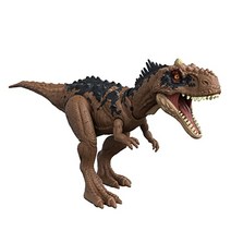 쥬라기 월드 도미니언 Roar Strikers Rajasaurus Dinosaur 액션 피규어 포효하는 소리와 공격 장난감 선물 물리적 및 디지털 플레이
