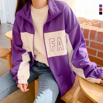 티데일리 남여공용 페이드 배색 오버핏 집업 트레이닝 져지 (4color)