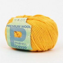 [슬로우플로우] 피카소 울실 10PLY 45g [얇은실 블랭킷실 인형실 부드러운실], 08 딥옐로우