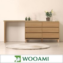 모트닌 확장형 화장대세트, 오크