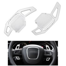 차량용 얇은 핸들커버 Yubao 2 개 실버 알루미늄 스티어링 휠 아우디 A3 A4L A5 A6L A7 A8 S5 S6 S7 S8 SQ5 RS3 RS6 R8 Q3 Q5 Q7 TT