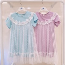 쁘띠앙팡 부평점 @60%할인@ 여아용 공주의 일상룩 샤샤한 치마레이스가 예쁜 4살 ~ 10살 여자아이 원피스