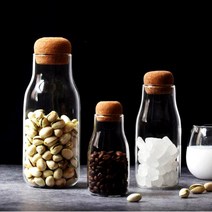 코르크 유리병 원두 보관함, 1개, 300ml