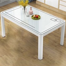 아우스 XML 6인용 4인용식탁 모던식탁 강화유리식탁 다이닝테이블 식탁, 화이트130cm