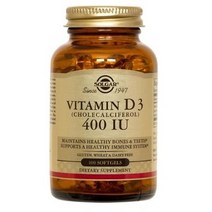 솔가 비타민 D3 콜레칼시페롤 400IU 글루텐 프리 무설탕 소프트젤, 100개입, 3개