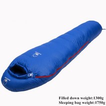 마약침낭 초경량 야외 캠핑 준비 거위 슬리핑 백 열 콜드 방지 방수 압축 가방 동계 침낭, 1300g 블루