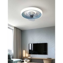 소형 미니 실링 LED 조명 선풍기 천장 환기 팬, 화이트 리모콘 모델