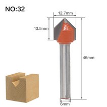 6mm 생크 우드 라우터 비트 스트레이트 엔드 밀 트리머 청소 플러시 트림 코너 라운드 코브 박스 도구 밀, 16 NO32