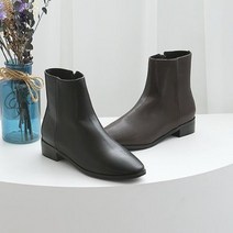 IM.1468 (2color) 베이직 라운드스퀘어토 털안감 앵클부츠(3cm)