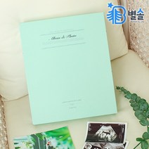 3공 바인더 백지 접착앨범 커플 가족 여행 사진첩, 민트