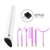 고주파온열치료기 리프팅 가정용 홈케어 마사지 고주파 전극 얼굴 지팡이 피부 Electrotherapy 기계 네온, 04 Violet US Plug