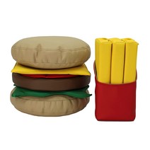 F D P SoftScape Stack-a-Burger 소프트 플레이 세트 및 프렌치 프라이 가방 포함 - 패스트 푸드 역할 놀이, 01 버거 + 튀김