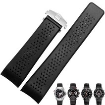 시계줄 호환 태그 HEUER 그랜드 카레라 AQUARACER 소프트 실리콘 팔찌 남성 스트랩 시계 액세서리 고무 시계 밴드 체인에 대한 시계 팔찌