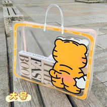 쇼핑백 투명 pvc 포장 핸드백 러블리 타이거 선물 가방 의류 업소용 외출 패션 pp쇼핑백 제작 가능, 03 투명호랑이 라지【43*11.5*33cm】, 01 1개장