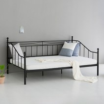 마켓비 ISABELLA 데이베드 침대 슈퍼싱글사이즈 SS 120x200, 매트블랙 0760.8396