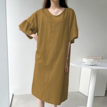 와일드펫 여성 썸머 린넨 나팔소매 루즈핏 원피스