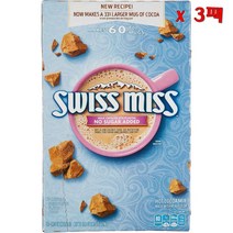 [스위스미스노슈가] Swiss Miss No Sugar Added Hot Cocoa Mix 스위스미스 노 슈가 애디드 핫 코코아 믹스 0.73 oz. 60-count 21g 60개입 3팩
