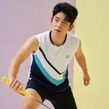 요넥스 221TR001M 남성 배드민턴 민소매 티셔츠 화이트