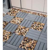 돌 데크 조립식 대리석 바닥 테라스 발코니 배수 DIY, 공압출 화이트 1