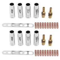 Mig/용접 노즐 접촉 팁 0.8X25mm M6 가스 커넥터 홀더 세트 34 15Ak, 01 Black