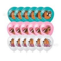 승마복 스피릿 라이딩 말 테마 파티 장식 용품 종이 컵 플레이트 냅킨 케이크 토퍼 풍선 베이비 샤워, 11 Balloons-18pcs
