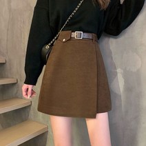 여성용 블랙 하이 웨이스트 A 라인 불규칙 짧은 스커트 한국 스타일 올 매치 캐주얼 통근 여름