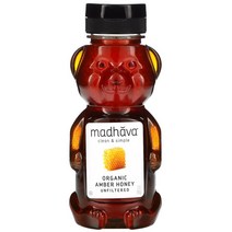 Madhava 야생 감미료 앰버 꿀 340g12oz, 12 온스