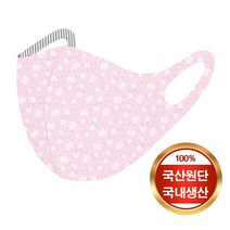 [예원콜렉션] 항균력 99.9% 빨아쓰는 면 마스크 귀안아픈 천마스크 항균마스크 나비 꽃 새 프린팅마스크 분홍안개꽃