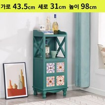 빈티지엔틱수납장 엔틱서랍장 엔티크수납장 미니원목서랍장 2단 3단 서랍장, 레트로 그린_4grid