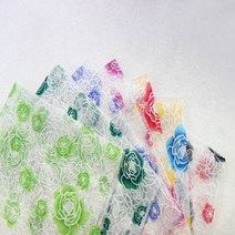 한복 원단 장미꽃 7컬러 깨끼 갑사 천 패브릭, 그린