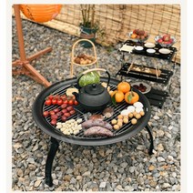 화롯대 화로대 접이식 바베큐 스토브 숯불 난방 그릴 캠핑 테이블 풀세트, 화롯대 풀세트