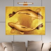 보고아트 돈 들어오는 황금잉어 현관 거실 액자 그림, [1] 황금잉어_금배경