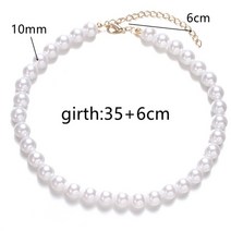 왕진주목걸이 진주비즈목걸이 여성을위한 우아한 시뮬레이션 진주 초커 목걸이 8mm 짧은 체인 목걸이 콜리어 웨딩 신부 쥬얼리 파티 레트로 비쥬