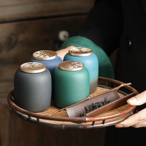 도자기 찻잎보관통 다도용품 녹차 보이차 소분 차통