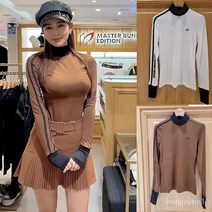 골프웨어 라운드 레깅스 여성 긴팔 슬림핏 와일드 속건 통기성 골프웨어