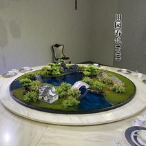 원형 테이블 꽃 이끼 장식 식물 인테리어, 직경 1700mm  높이 260mm
